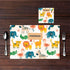Personalised Cartoon Printed Kids Dinner Mat Set